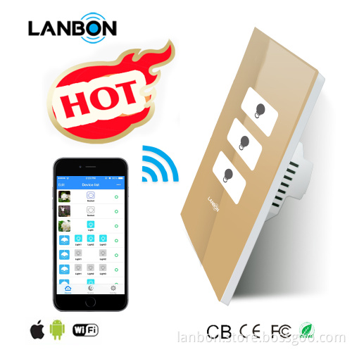 Dip Switch No Stock, Lanbon New 3 Gang Smart Switch, Curtain Smart Switch Wireless Switch